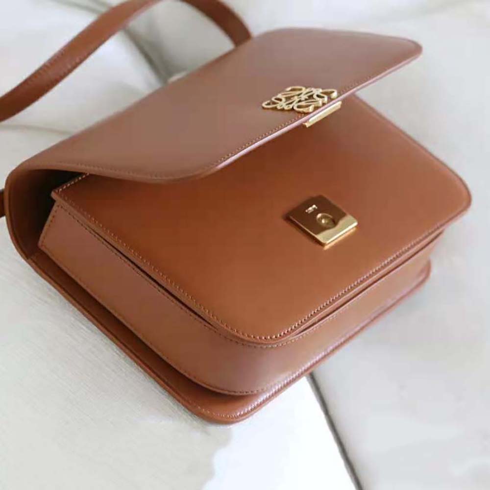 Loewe Women Goya Bag in Silk Calfskin-Brown - image 5