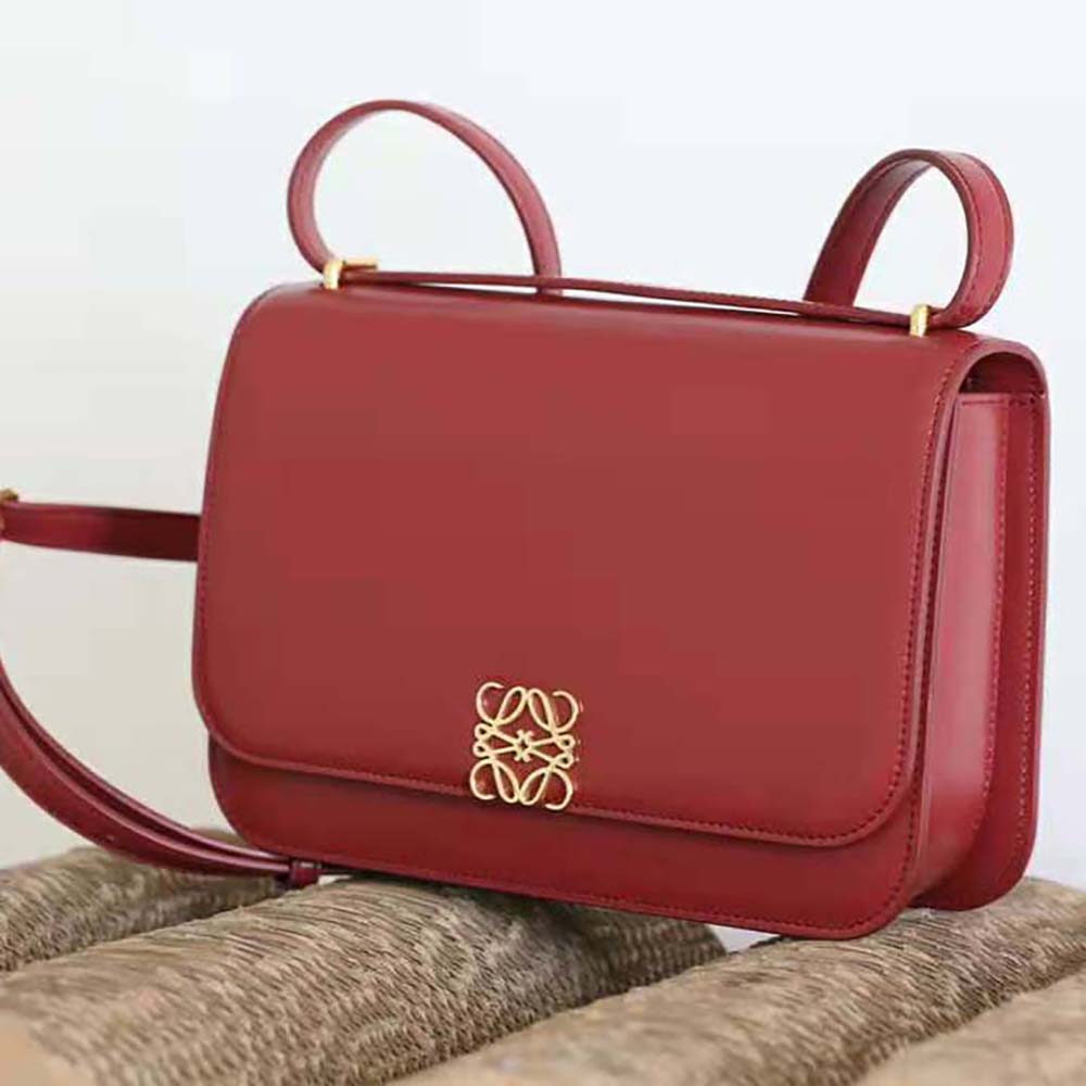 Loewe Women Goya Bag in Silk Calfskin-Maroon - image 4