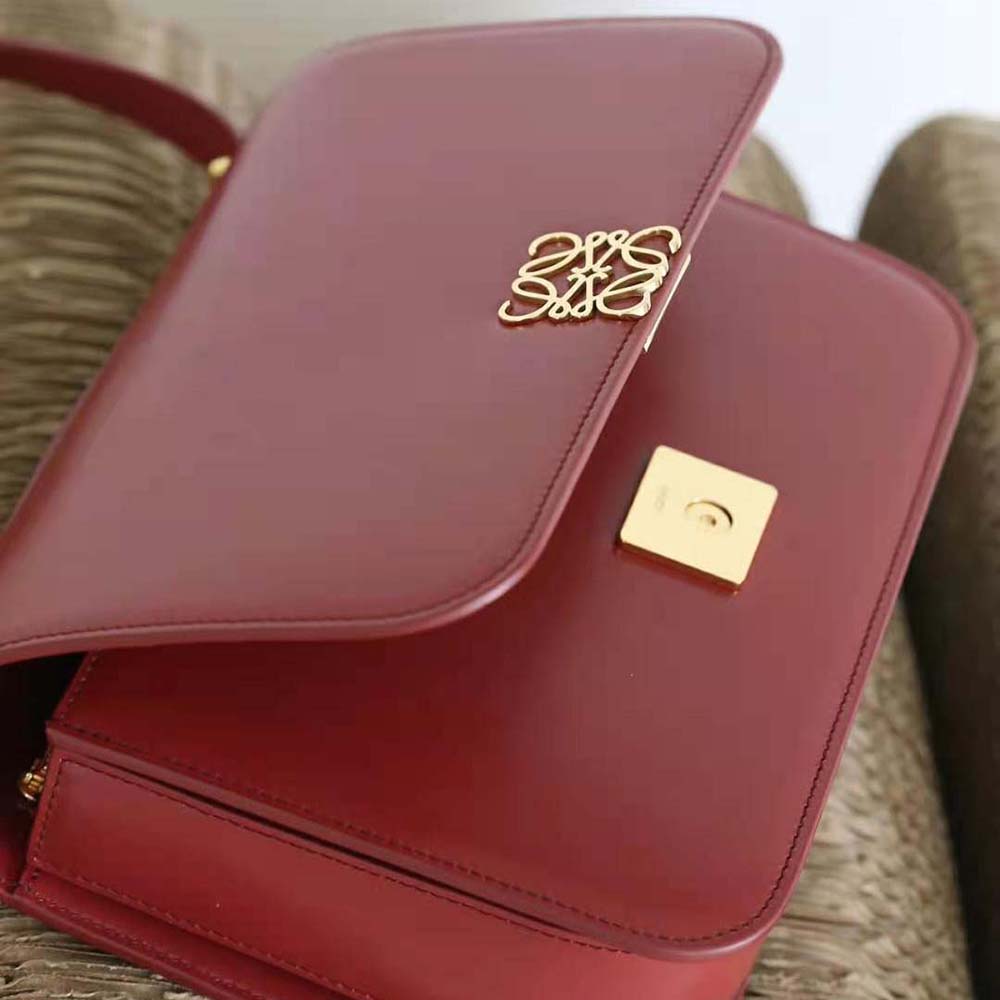 Loewe Women Goya Bag in Silk Calfskin-Maroon - image 6