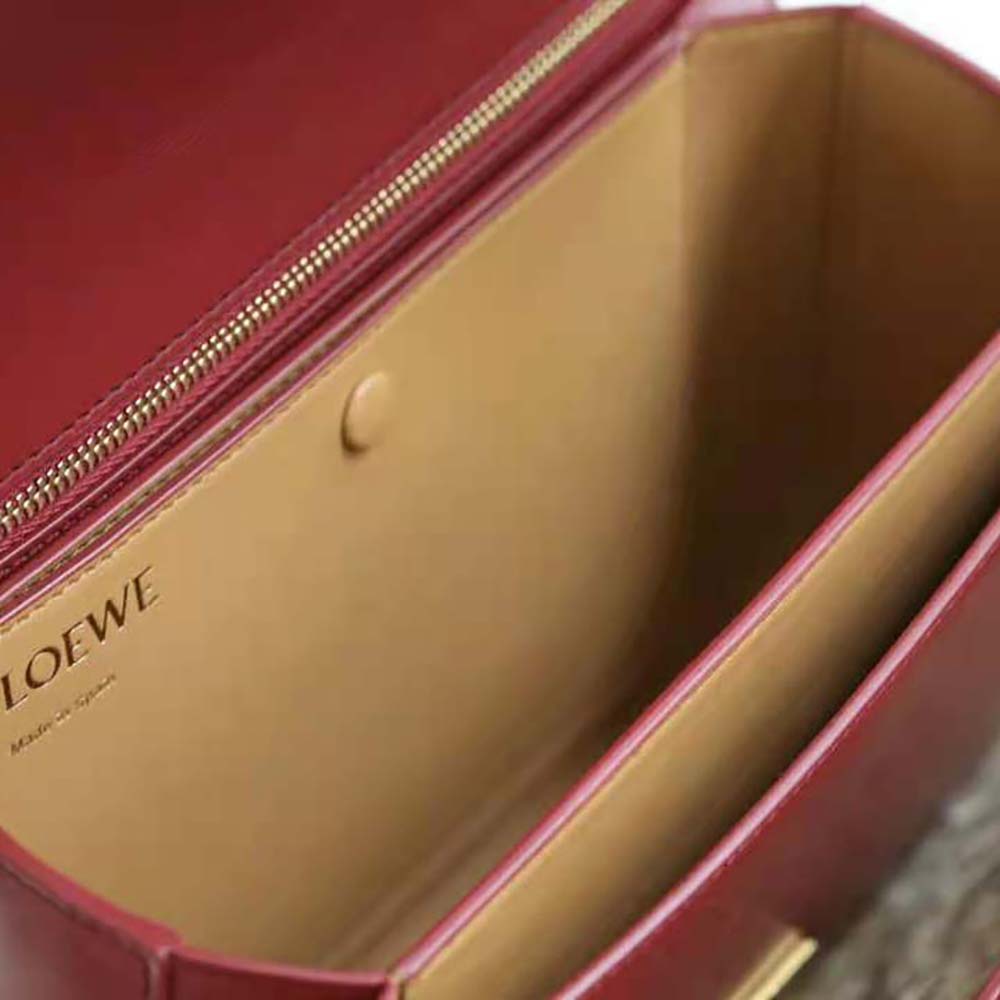 Loewe Women Goya Bag in Silk Calfskin-Maroon - image 10