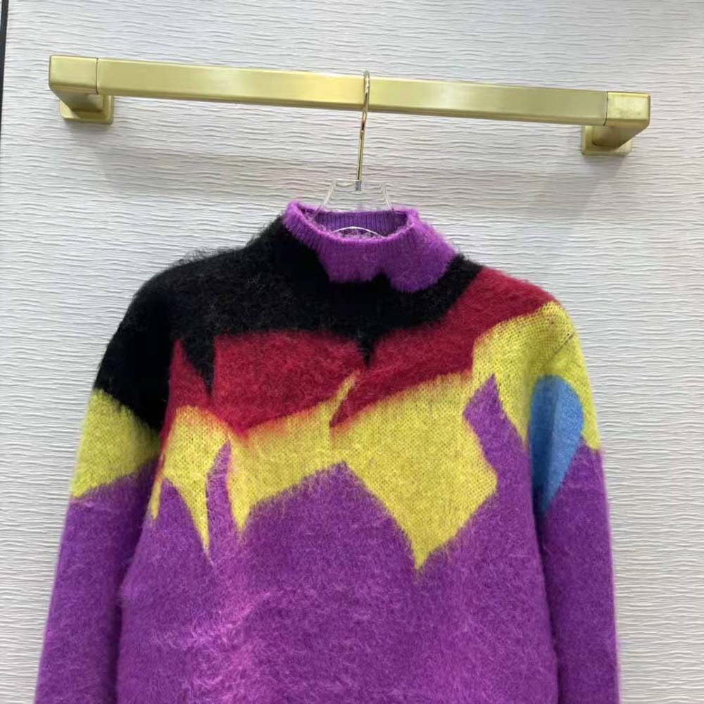 Loewe Women Intarsia Turtle Neck Sweater in Wool - image 4