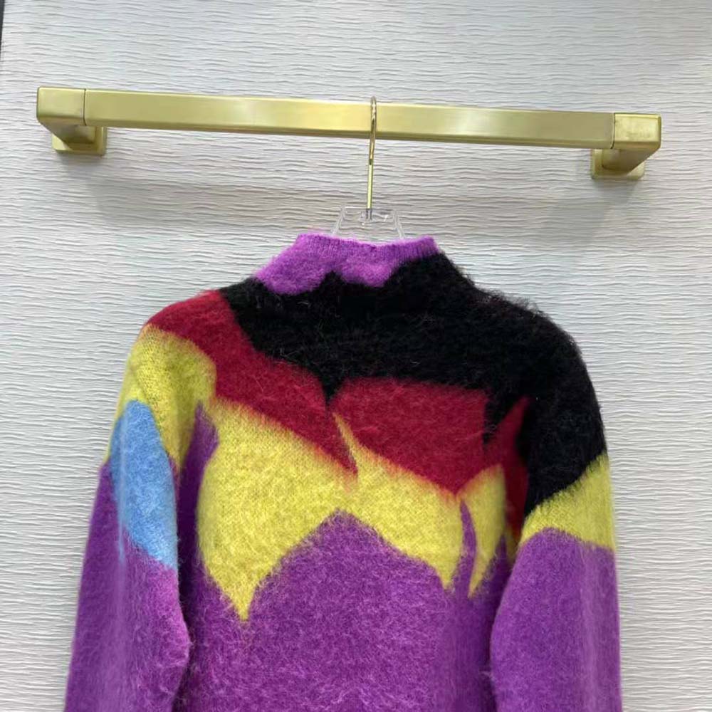 Loewe Women Intarsia Turtle Neck Sweater in Wool - image 5