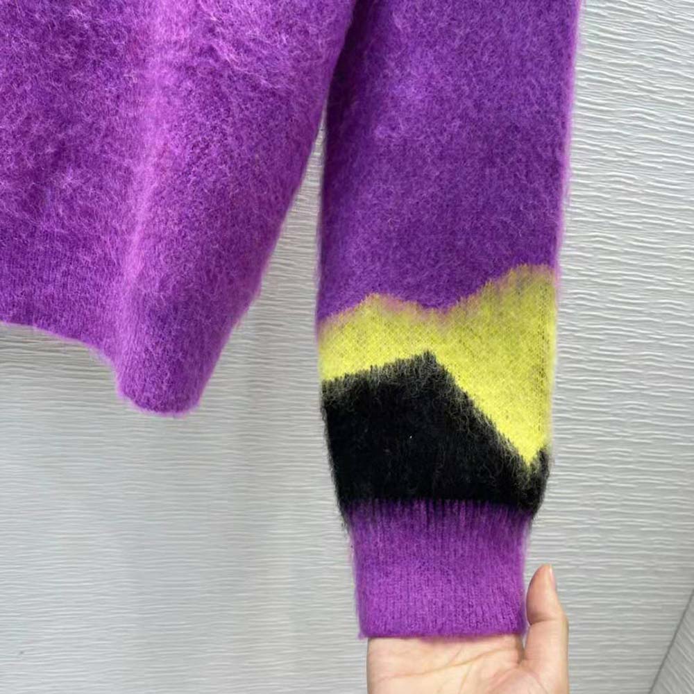 Loewe Women Intarsia Turtle Neck Sweater in Wool - image 8