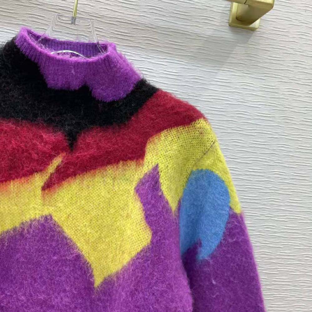 Loewe Women Intarsia Turtle Neck Sweater in Wool - image 7