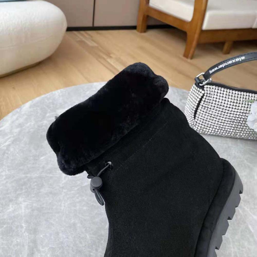 Prada Women Classic Snow Boot Shearling Booties-Black - image 7