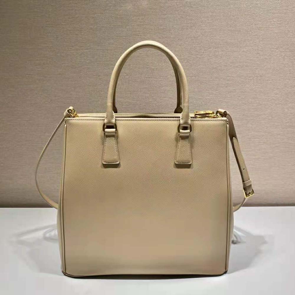 Side angle showing double-zip closure on Prada Women Medium Prada Galleria Bag