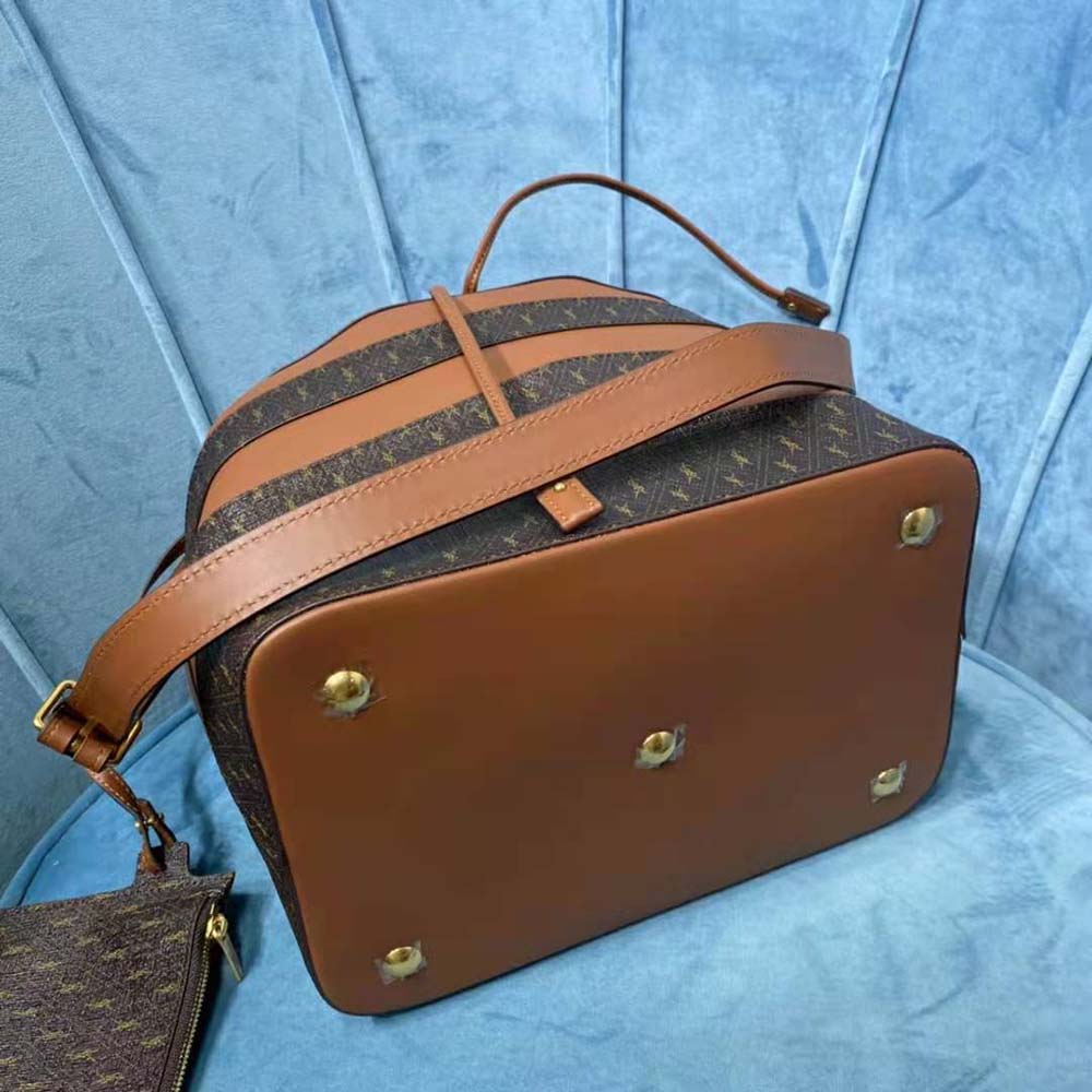 Saint Laurent YSL Women LE Monogramme Bucket Bag in Canvas and Smooth Leather - image 6