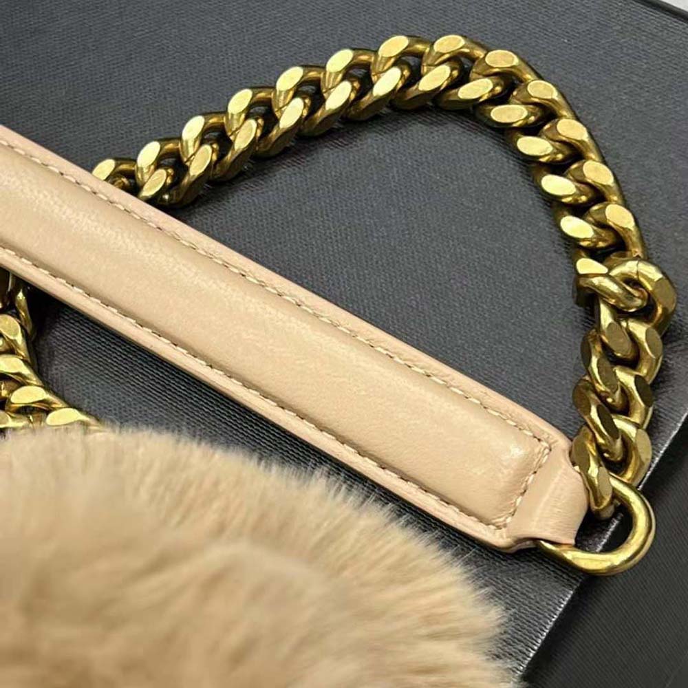 Saint Laurent YSL Women Puffer Small Bag in Merino Shearling and Lambskin-Sandy - image 8