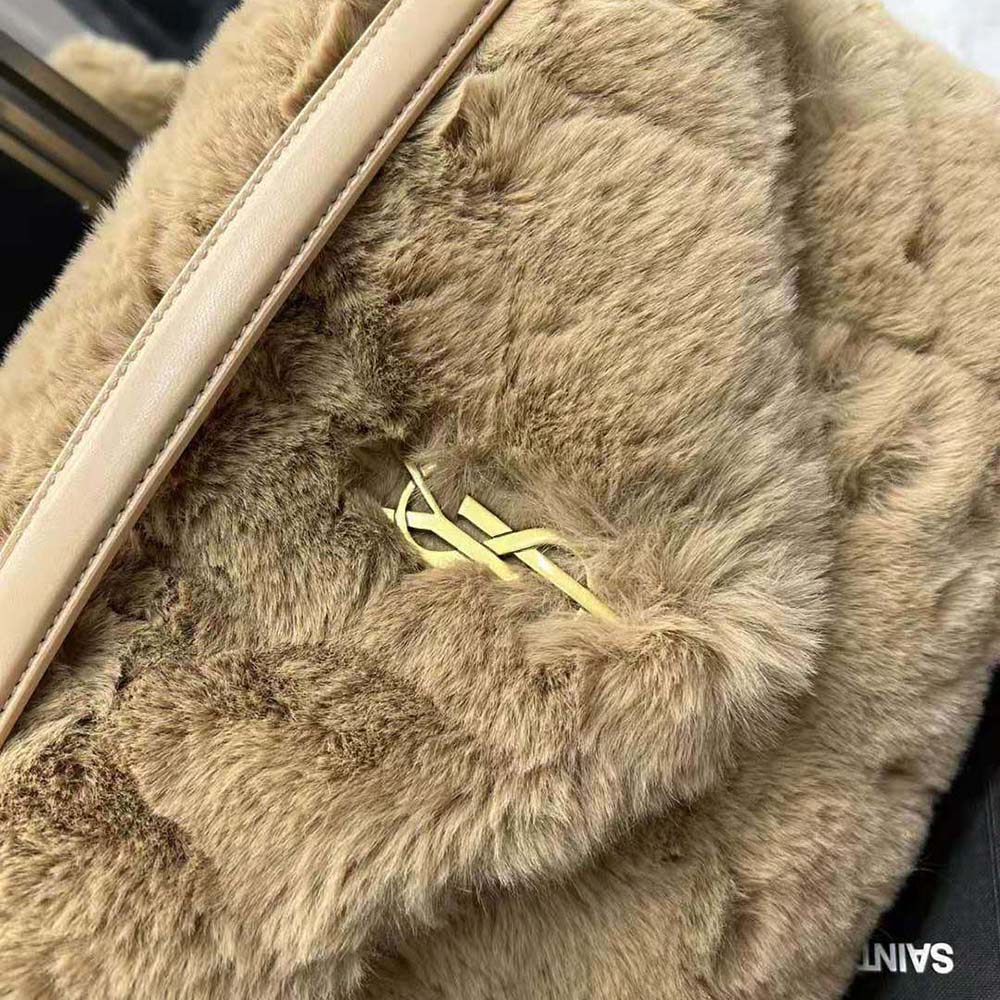 Saint Laurent YSL Women Puffer Small Bag in Merino Shearling and Lambskin-Sandy - image 10