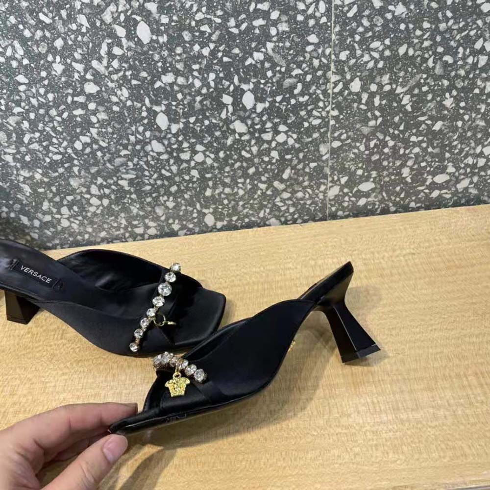 Versace Women Artifact Mid-Heel Mules-Black - image 8
