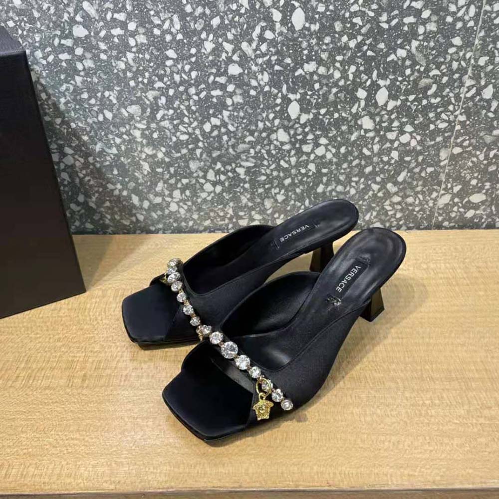 Versace Women Artifact Mid-Heel Mules-Black - image 4