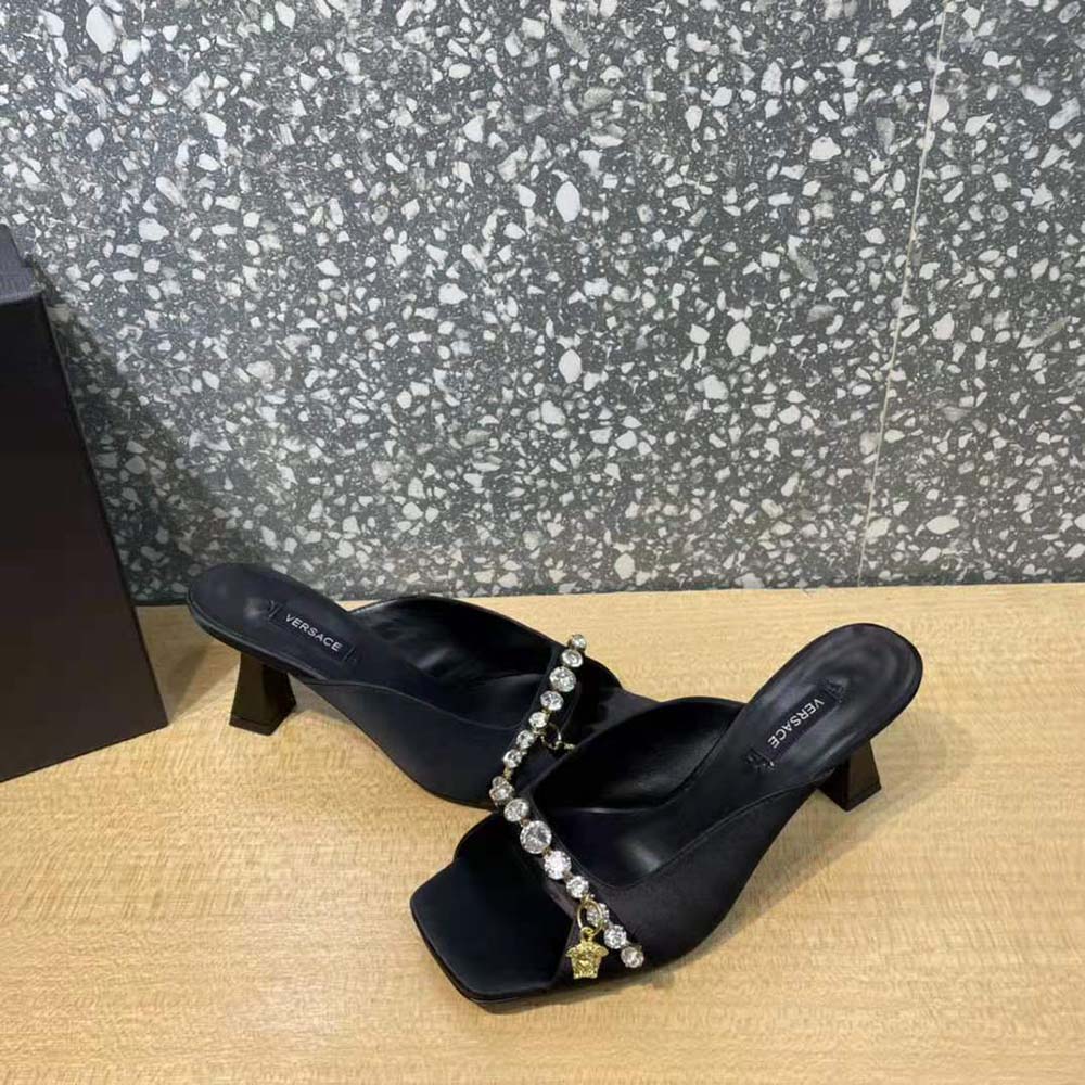 Versace Women Artifact Mid-Heel Mules-Black - image 7