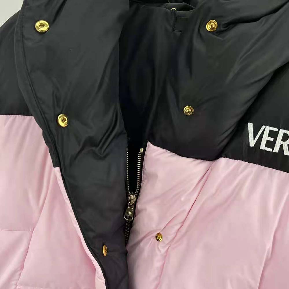 Versace Women Logo Puffer Jacket-Pink - image 8