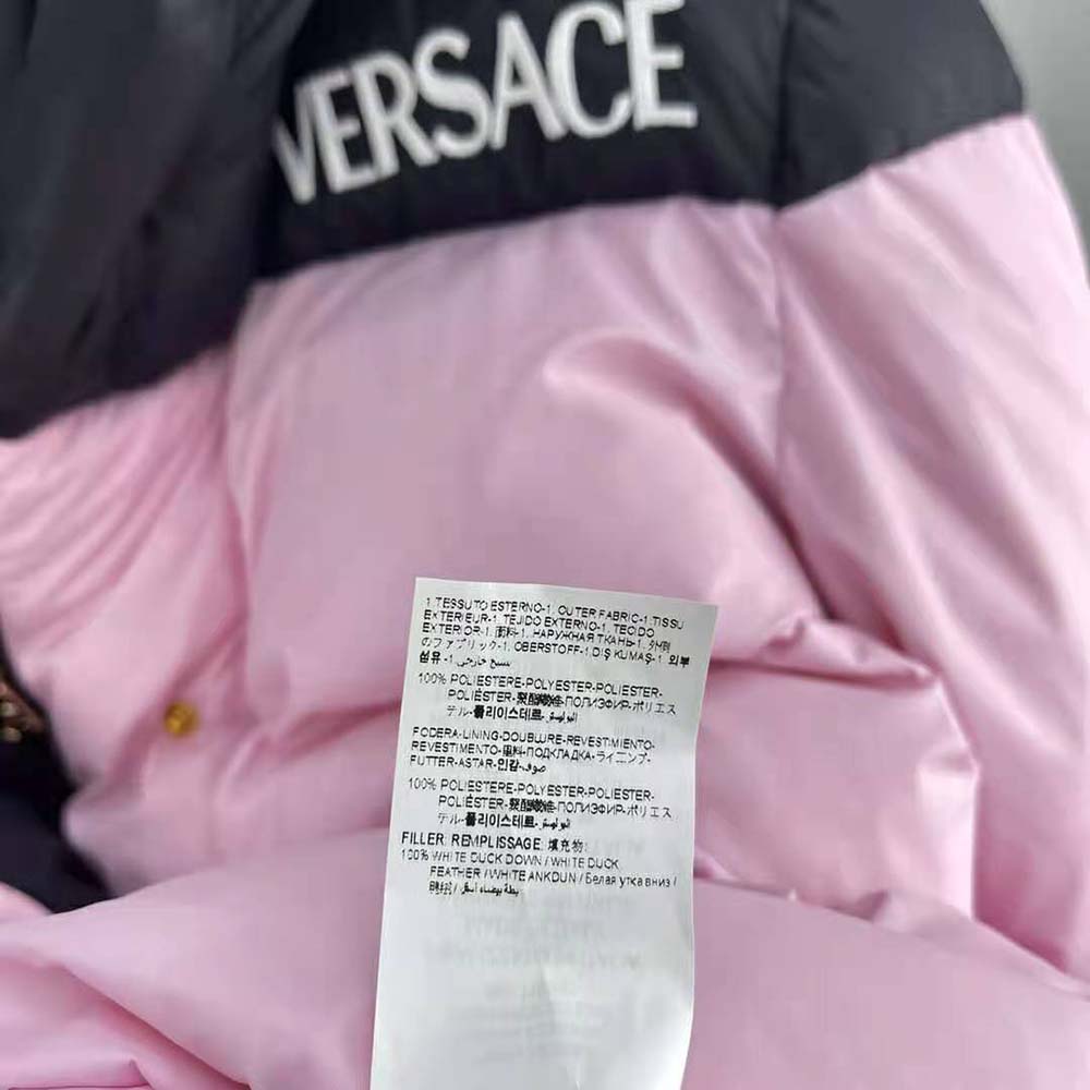 Versace Women Logo Puffer Jacket-Pink - image 6