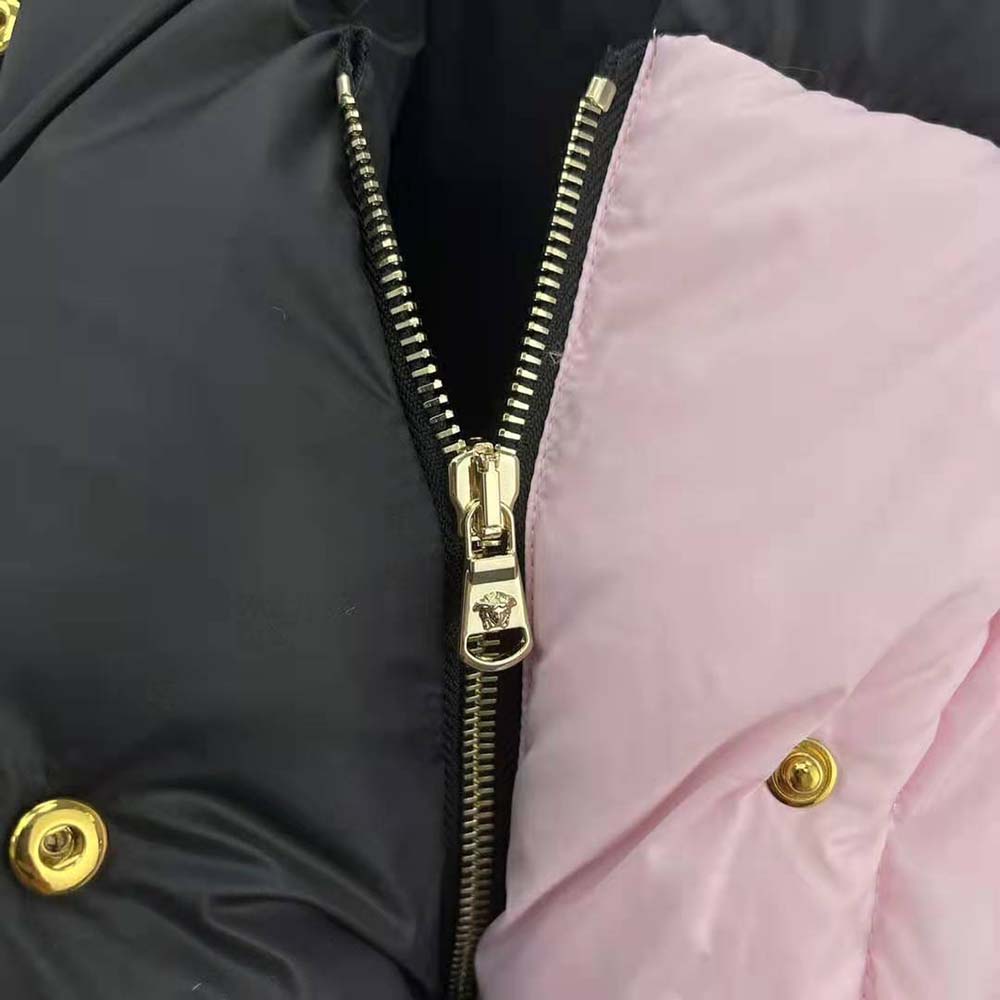 Versace Women Logo Puffer Jacket-Pink - image 4