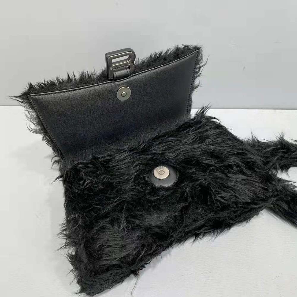 Balenciaga Women Fluffy Hourglass Top Handle Bag in Back - image 5
