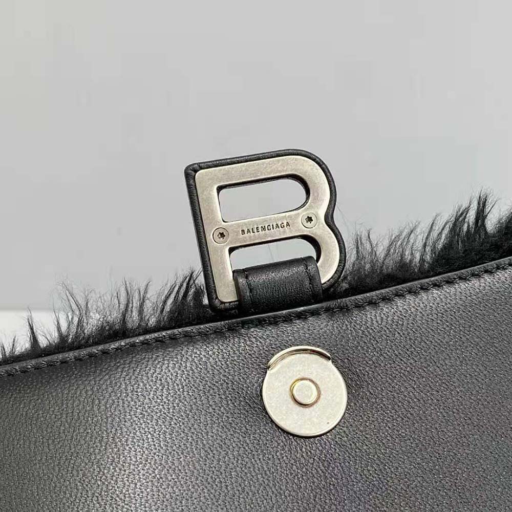 Balenciaga Women Fluffy Hourglass Top Handle Bag in Back - image 8