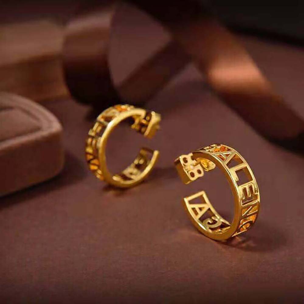 Balenciaga Women Logo Earrings in Gold Brass - image 4