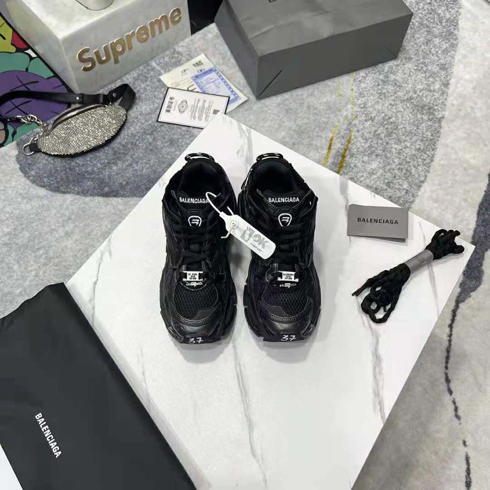 Rear view showing sole and logo embossing on Balenciaga Women Runner Sneaker