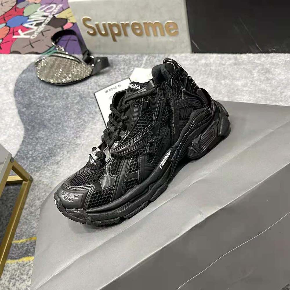Balenciaga Women Runner Sneaker in Black Mesh and Nylon - image 8