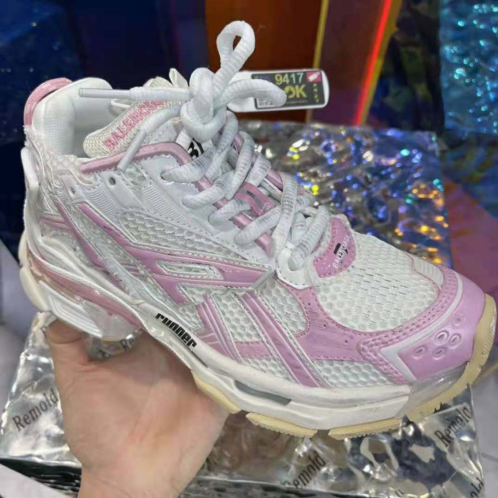 Balenciaga Women Runner Sneaker in White Mesh and Nylon - image 9