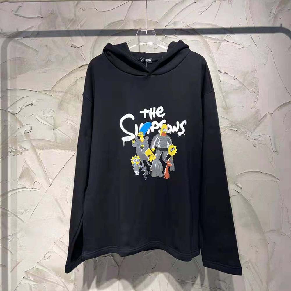 Close-up of graphic print on Balenciaga Women Simpsons Tm and 20th Television Cropped Hoodie