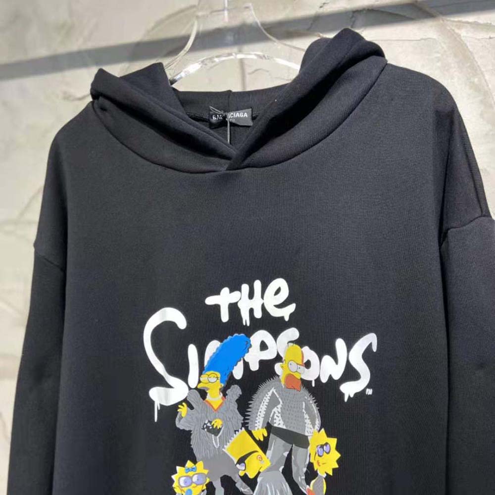 Balenciaga Women Simpsons Tm and 20th Television Cropped Hoodie in Black - image 4