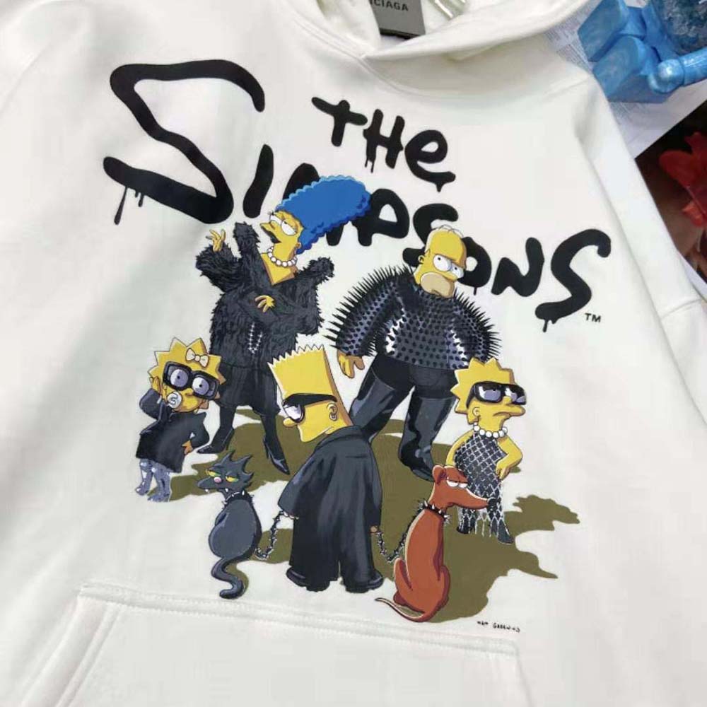 Balenciaga Men Simpsons Tm and 20th Television Hoodie Wide Fit in White - image 5