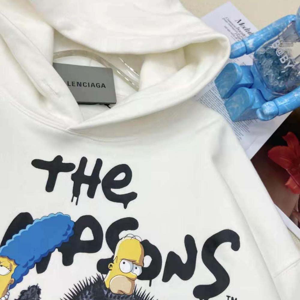 Balenciaga Men Simpsons Tm and 20th Television Hoodie Wide Fit in White - image 4