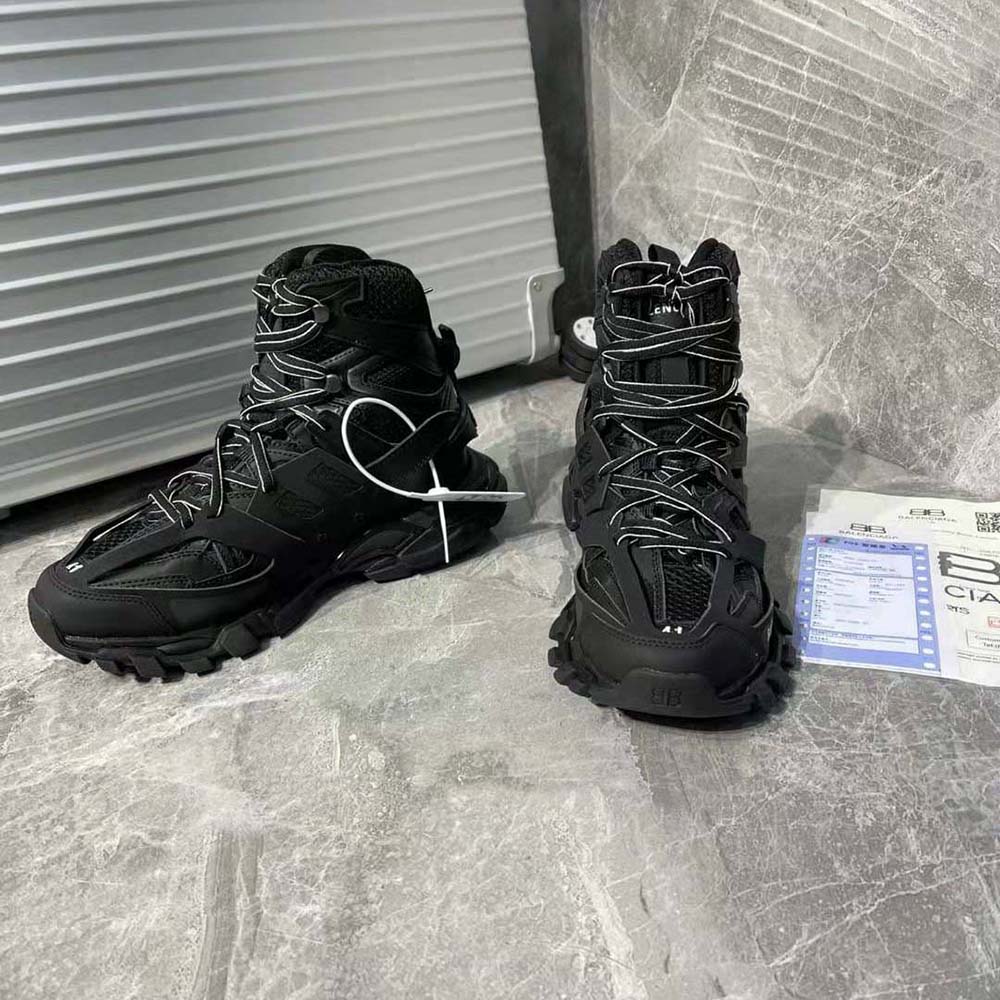 Top-down shot showing laces and silhouette of Balenciaga Women Track Hike Sneaker