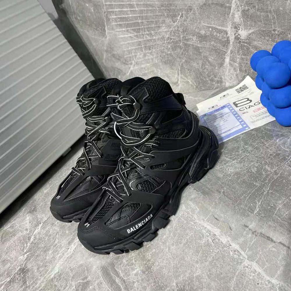 Balenciaga Women Track Hike Sneaker in Black Mesh and Nylon - image 4