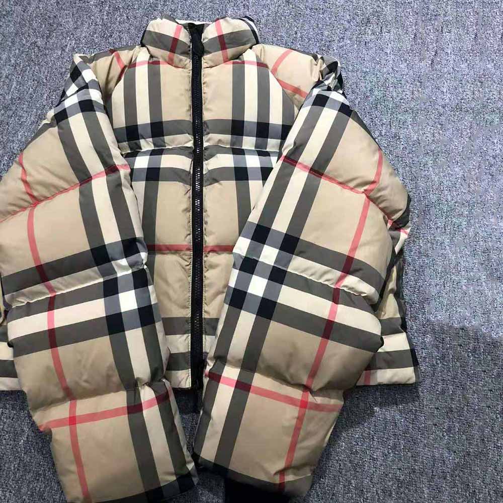 Burberry Women Check Recycled Polyester Cropped Puffer Jacket - image 4