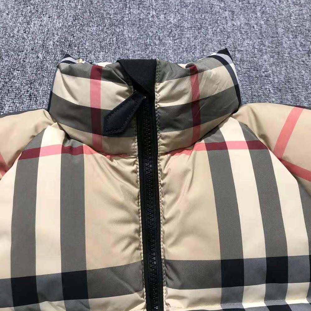Burberry Women Check Recycled Polyester Cropped Puffer Jacket - image 8
