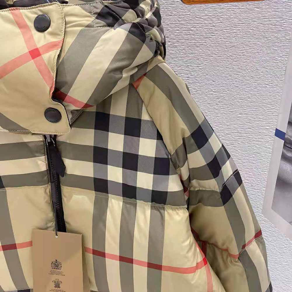 Burberry Women Detachable Hood Check Recycled Polyester Puffer Jacket - image 5