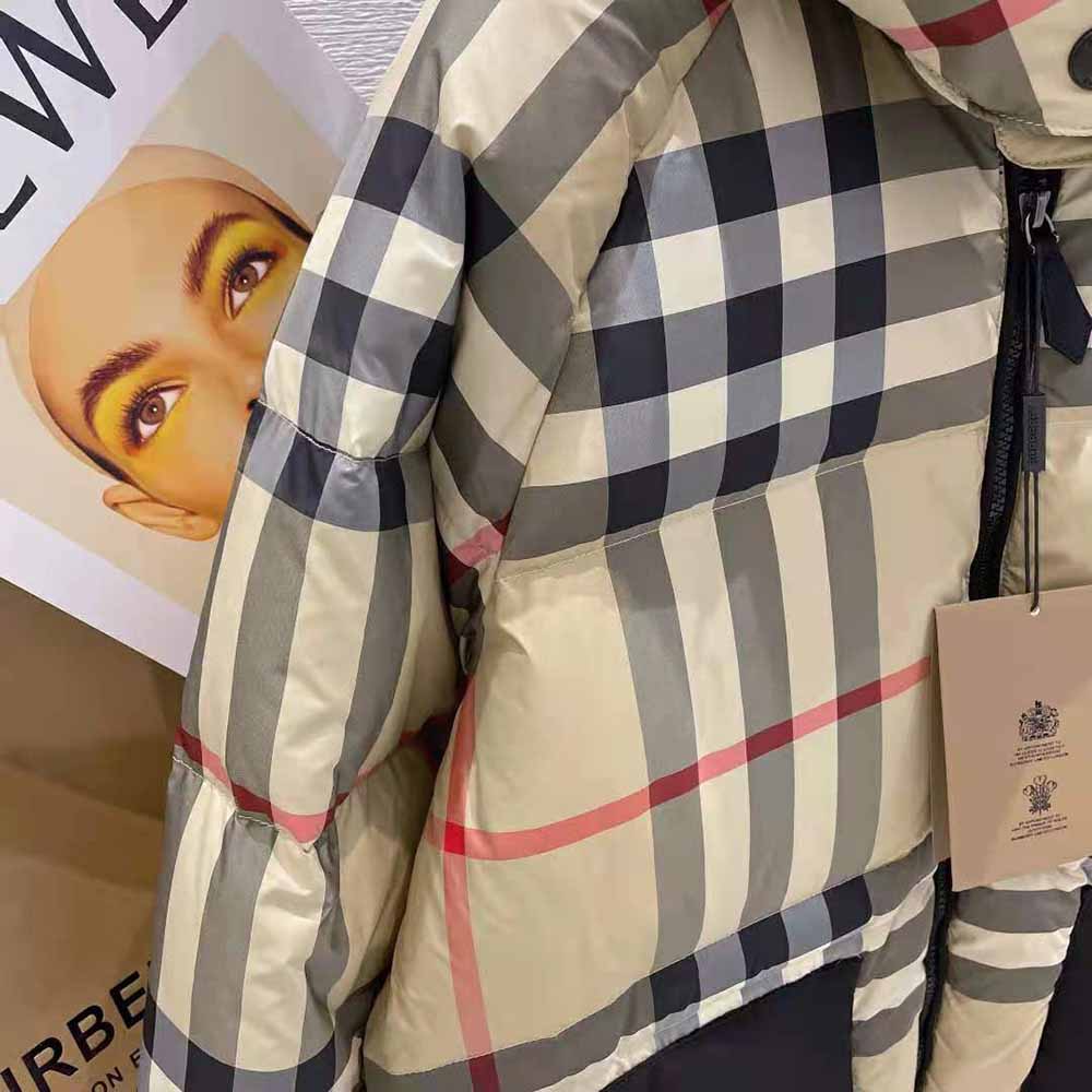 Burberry Women Detachable Hood Check Recycled Polyester Puffer Jacket - image 8