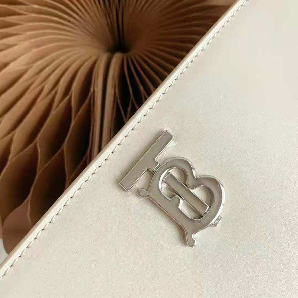 Burberry Women Leather TB Shoulder Bag-White - image 10