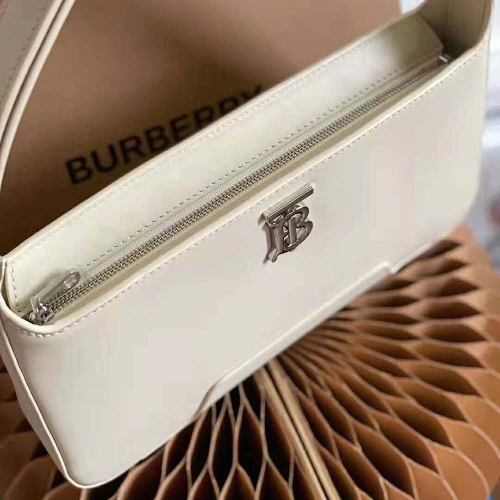 Burberry Women Leather TB Shoulder Bag-White - image 8
