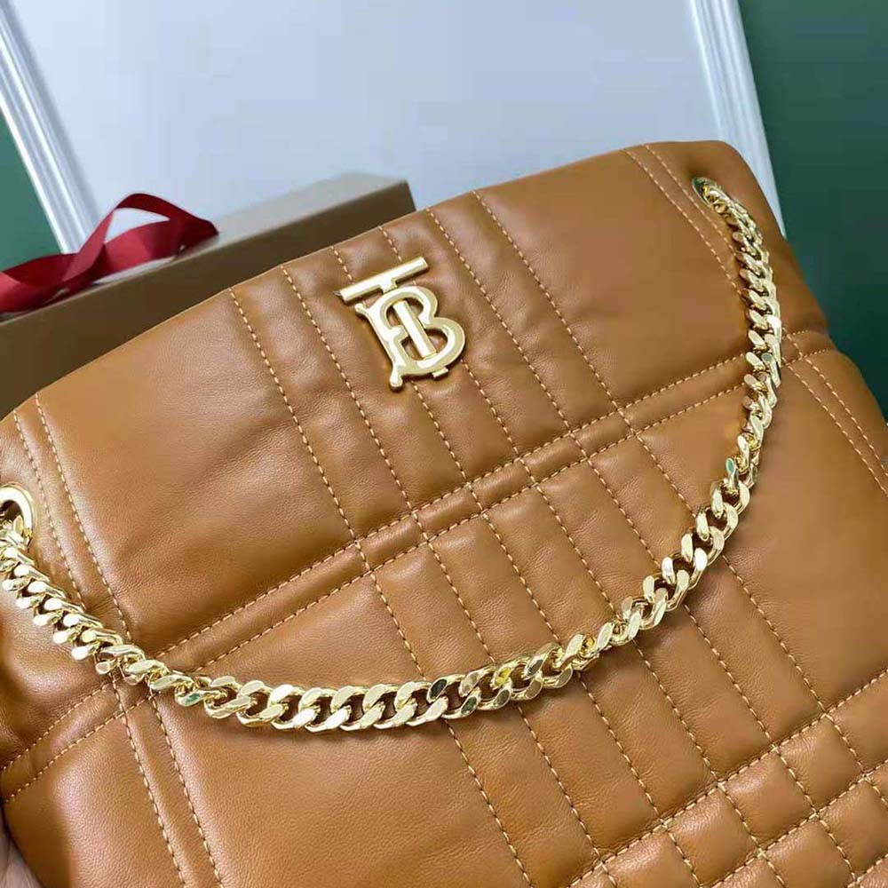 Burberry Women Medium Quilted Lambskin Lola Bucket Bag-Brown - image 5