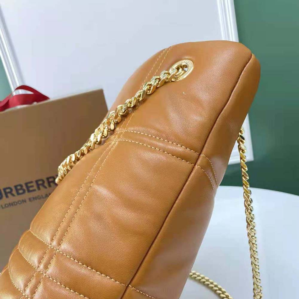 Burberry Women Medium Quilted Lambskin Lola Bucket Bag-Brown - image 7