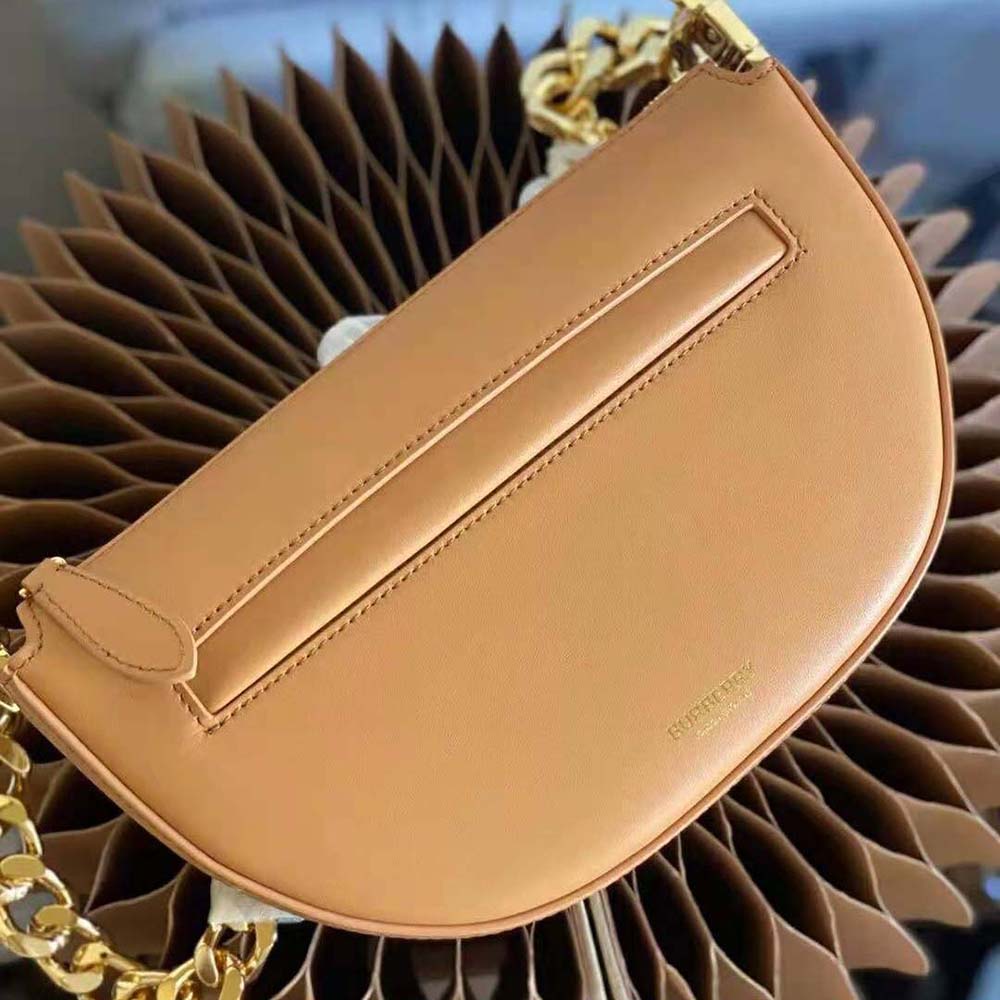 Burberry Women Mini Leather Zip Olympia Bag-Brown - image 9