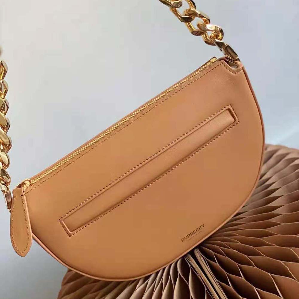 Burberry Women Mini Leather Zip Olympia Bag-Brown - image 8