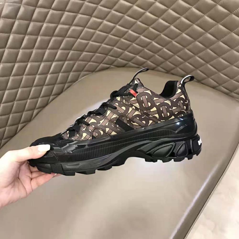 Burberry Women Monogram Print E-canvas Arthur Sneakers-Brown - image 8