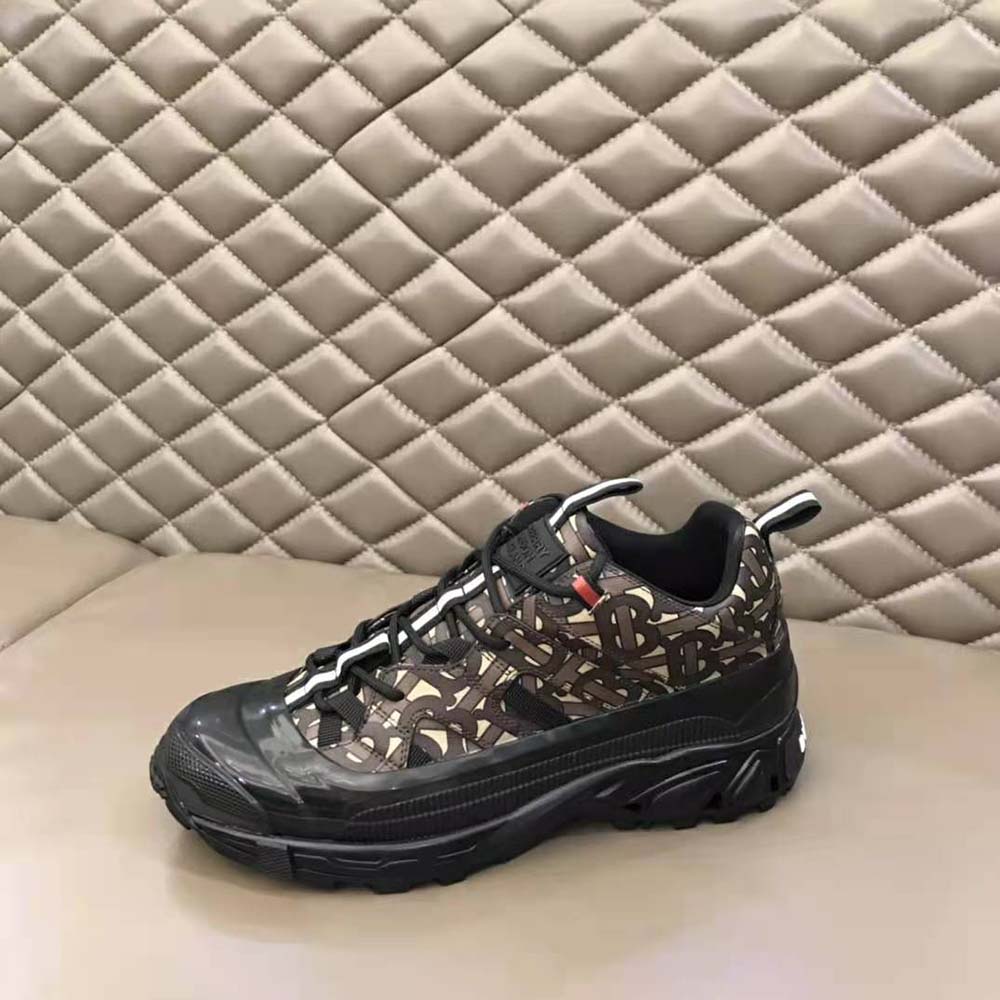 Burberry Women Monogram Print E-canvas Arthur Sneakers-Brown - image 6
