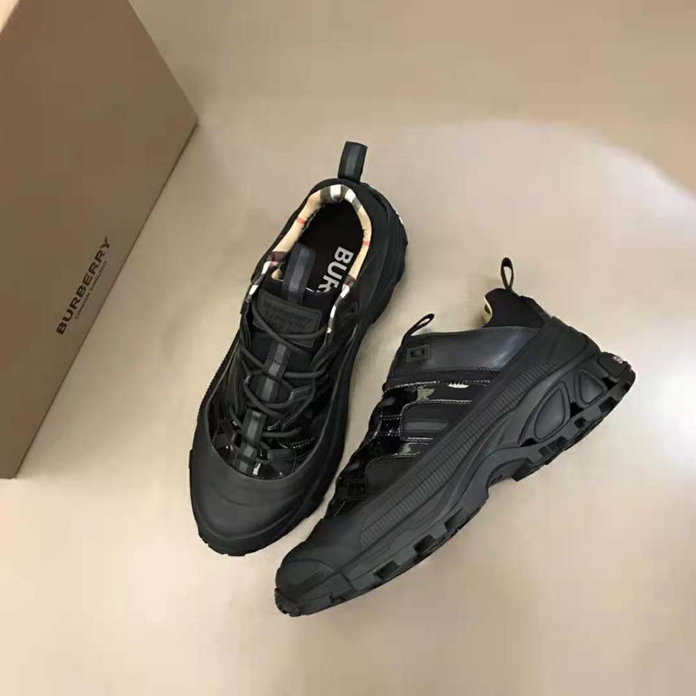 Top angle showing lace-up closure of Burberry Women Arthur Sneakers