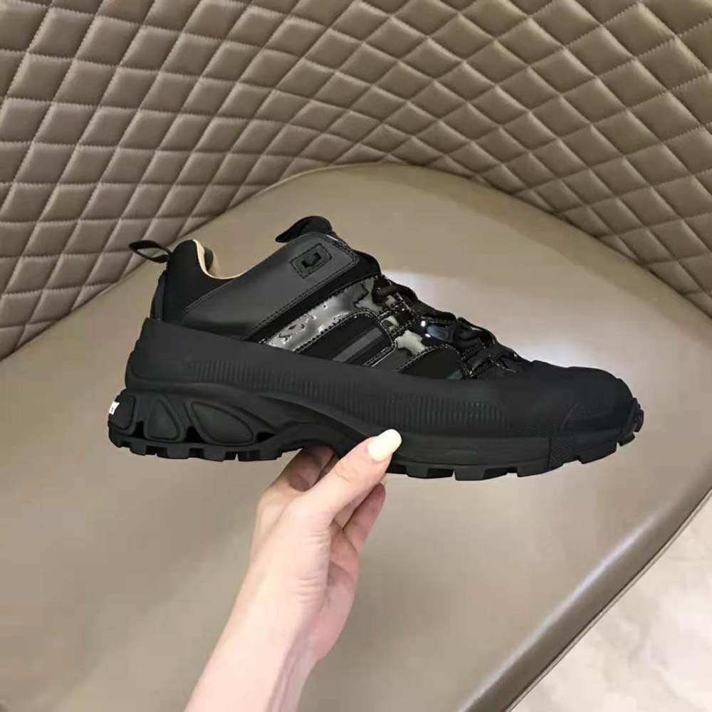 Burberry Women Nylon and Patent Leather Arthur Sneakers - image 9