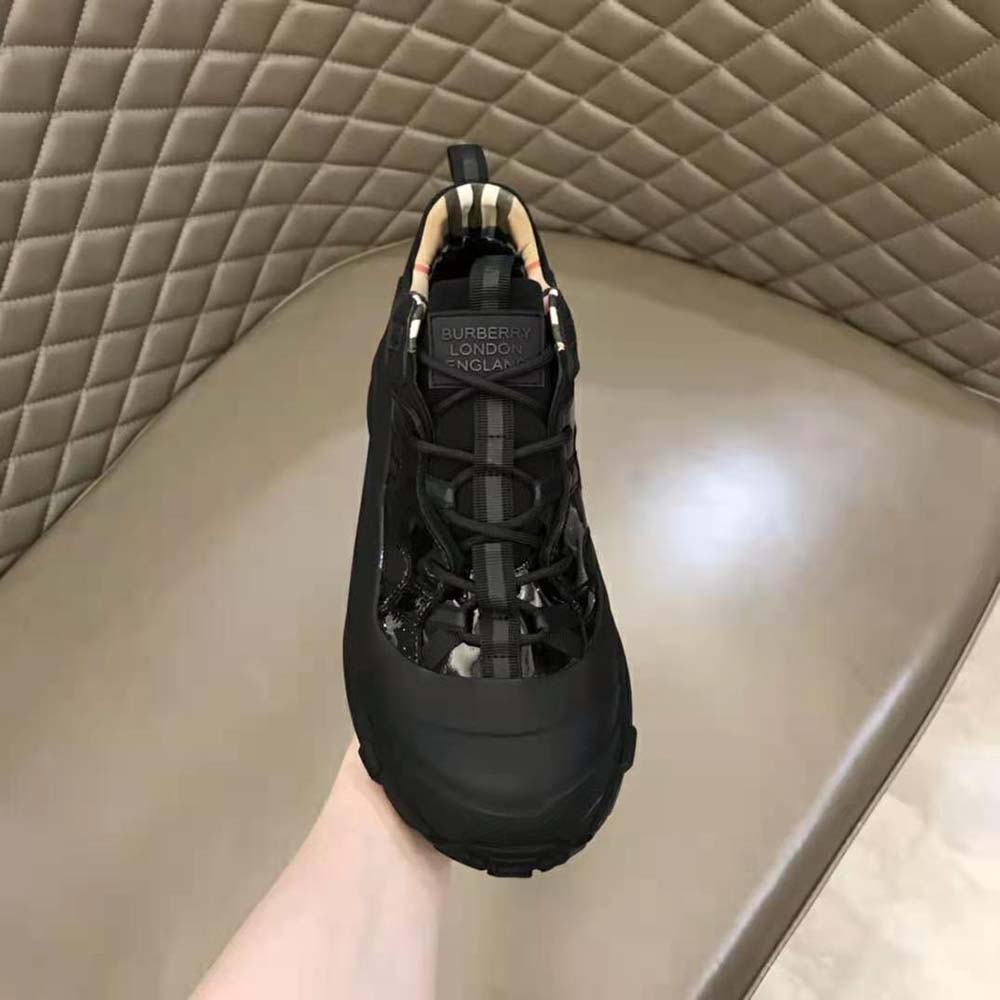 Burberry Women Nylon and Patent Leather Arthur Sneakers - image 7