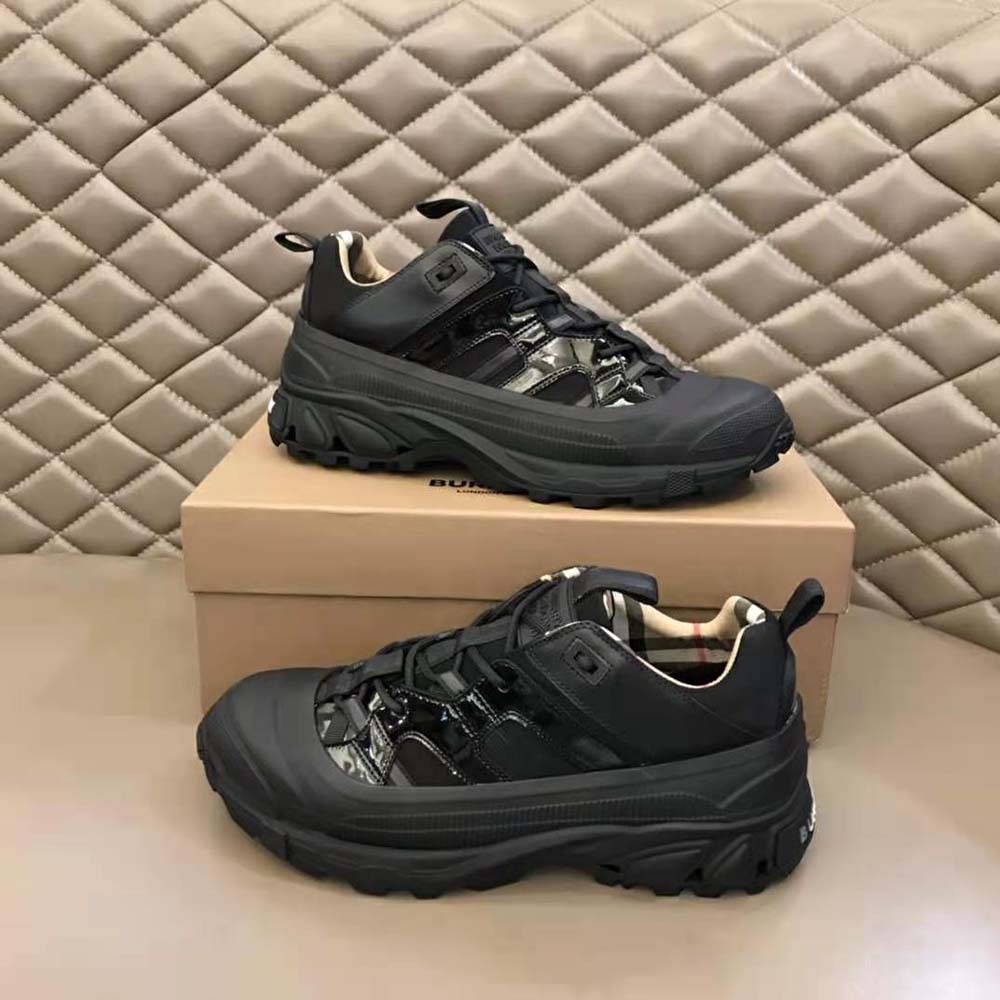 Burberry Women Nylon and Patent Leather Arthur Sneakers - image 5