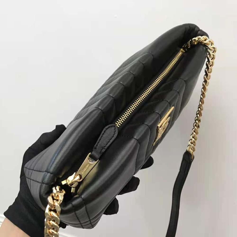 Burberry Women Small Quilted Lambskin Soft Lola Bag-Black - image 8