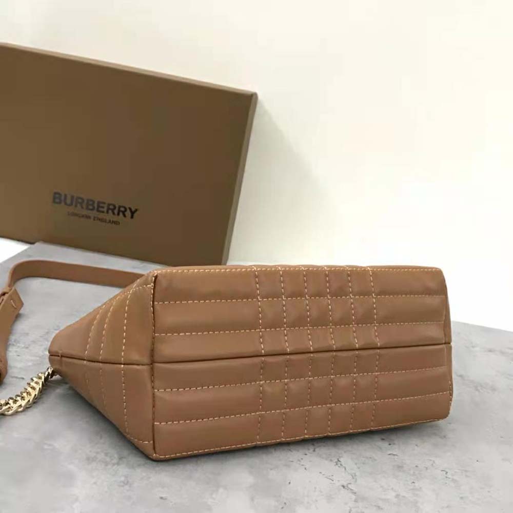 Burberry Women Small Quilted Lambskin Soft Lola Bag-Brown - image 6