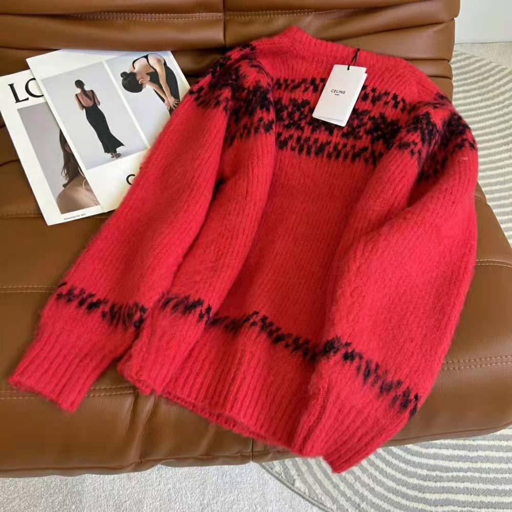 Celine Women Boxy Sweater in Brushed Wool - image 3